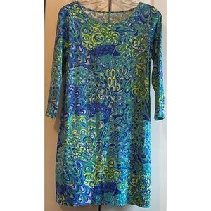 EUC Lilly Pulitzer Marlowe Dress in Lilly’s Lagoon pattern Size Medium